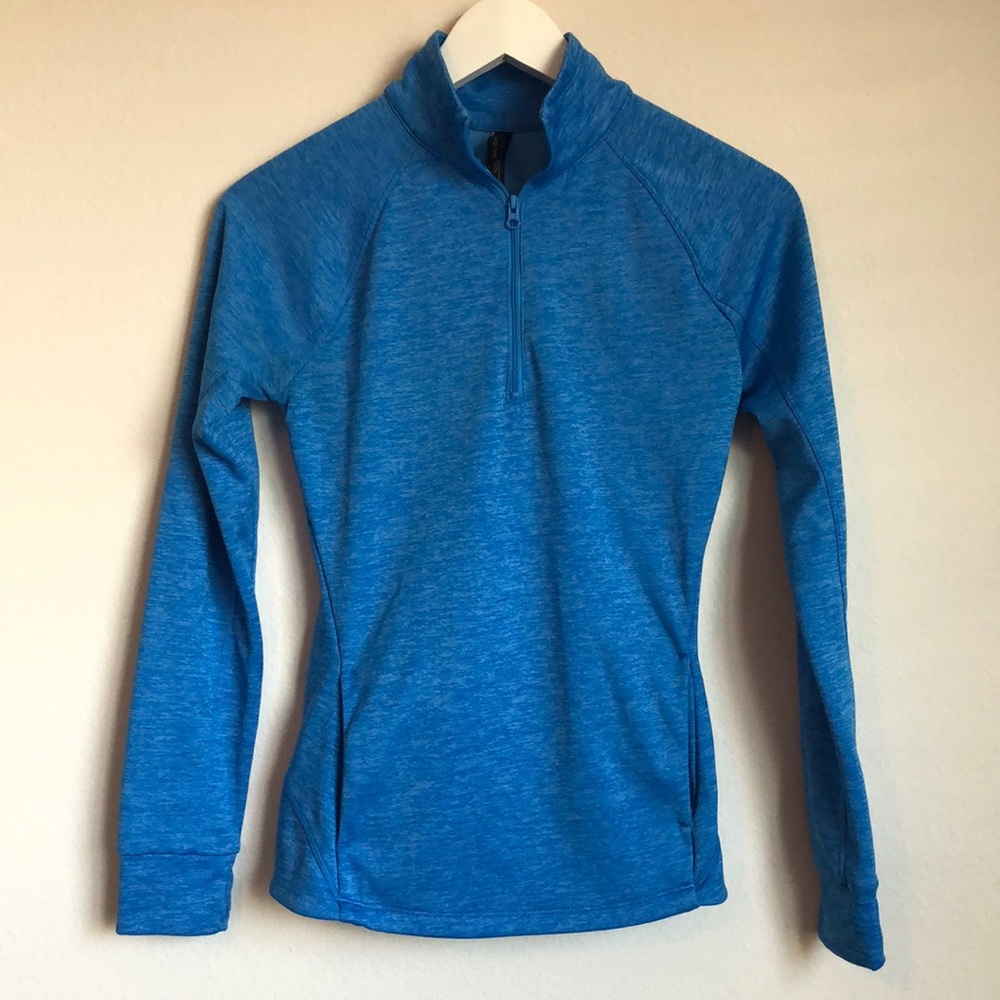 Aeropostale LLD Small Long Sleeve Live Love Run Half-Zip Top Blue
